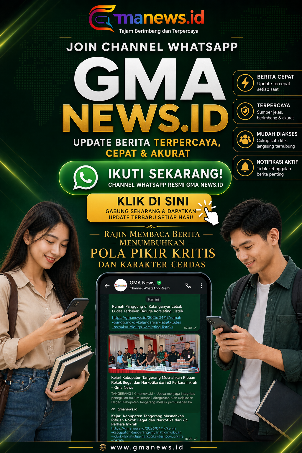 Gabung sekarang juga ke Channel WhatsApp GMA NEWS.ID 🔥 Sekali klik, kamu langsung jadi yang paling update, paling cepat, dan paling tau segalanya! 📲⚡