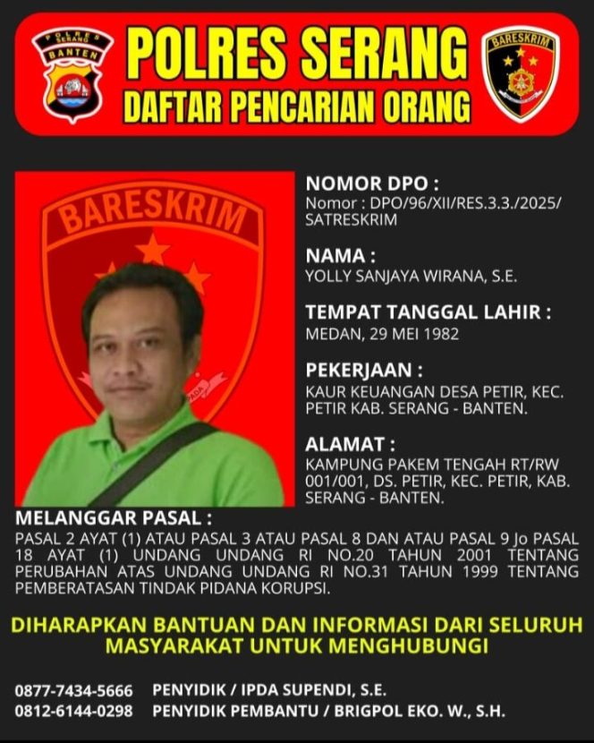 
 Pelarian 7 Bulan Berakhir, Oknum Kaur Keuangan Diduga Selewengkan Dana Desa untuk Kepentingan Pribadi