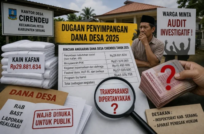 
 Minim Transparansi Pengelolaan Dana Desa di Kecamatan Petir, Publik mempertanyakan Kinerja Binwas Kecamatan Petir (Gambar ilustrasi Redaksi)