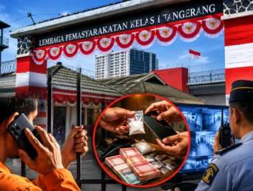 Gerbang Lembaga Pemasyarakatan Kelas I Tangerang di Kota Tangerang, Provinsi Banten, menjadi sorotan menyusul dugaan adanya narapidana yang mengendalikan jaringan peredaran narkotika dari dalam lapas. Foto: Ilustrasi/Red Gmanews.id
