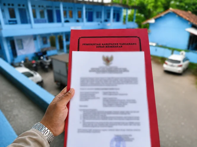 Dokumen Sertifikat Laik Higiene Sanitasi untuk Satuan Pelayanan Pemenuhan Gizi (SPPG) Tangerang Mauk Tanjung Anom yang diterbitkan oleh Dinas Kesehatan Kabupaten Tangerang. (Photo Istimewa: @gmanews.id)