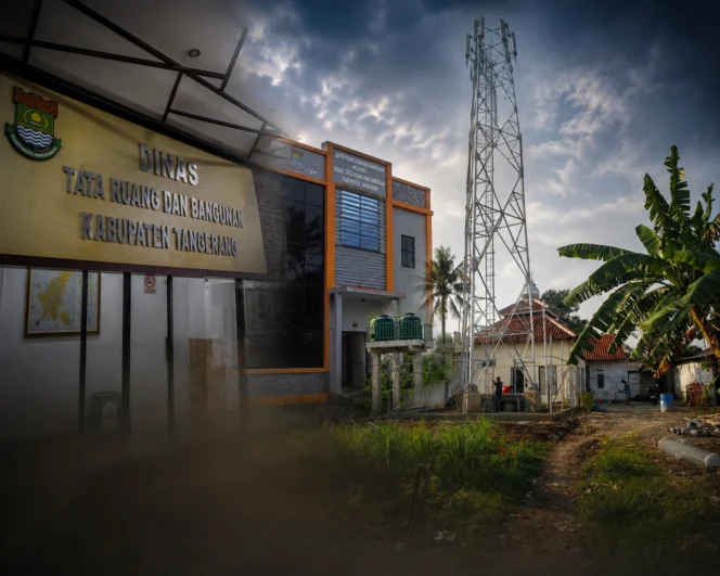 Gambar hanya Ilustrasi: Menara Telekomunikasi dan Kantor UPT 1 DTRB Rajeg 