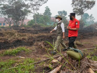 Menteri Kehutanan Raja Antoni meninjau langsung penanganan karhutla di Desa Kuala Dua, Kabupaten Kubu Raya, Kalimantan Barat, Kamis (3/9/2026).